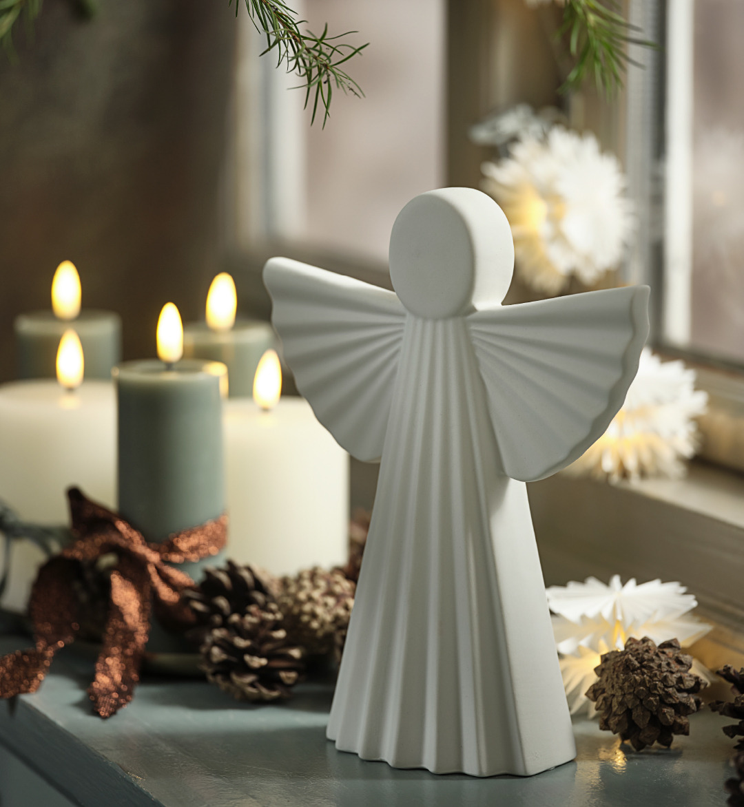 White angel figure in ceramic